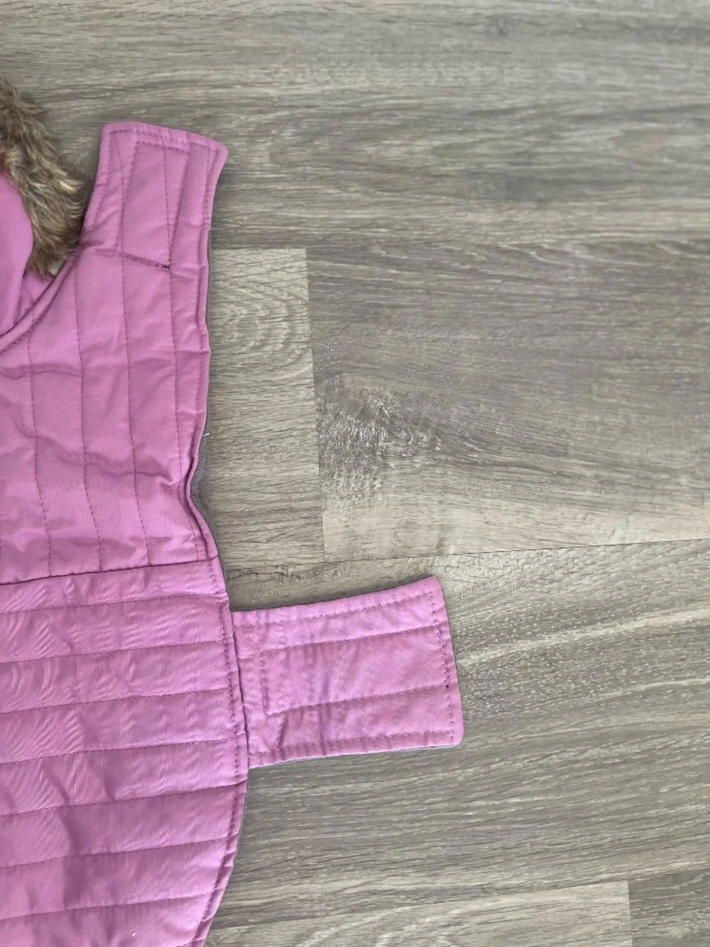 Eddie Bauer Pet Quilted Winter Dog Jacket w/Faux Fur Hood - Purple - Size Medium